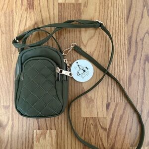 Green Quilted Crossbody Bag